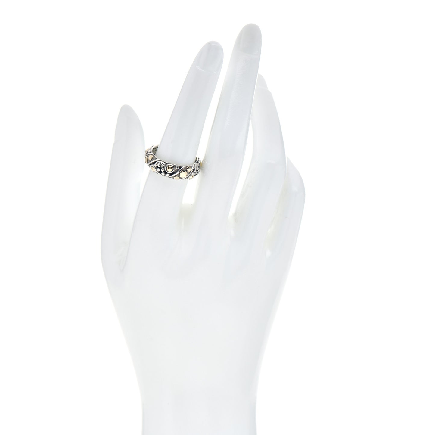 Sterling Silver 18K Yellow Gold Jaisalmer Dot Band Ring 54 7