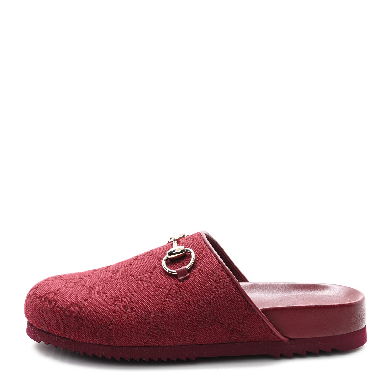 Gucci GG Supreme Monogram Womens Horsebit Slippers 36.5 Rosso Ancora 1 of 11