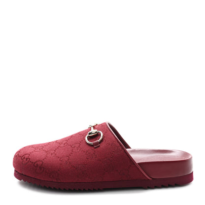 Gucci GG Supreme Monogram Womens Horsebit Slippers 36.5 Rosso Ancora 1 of 11