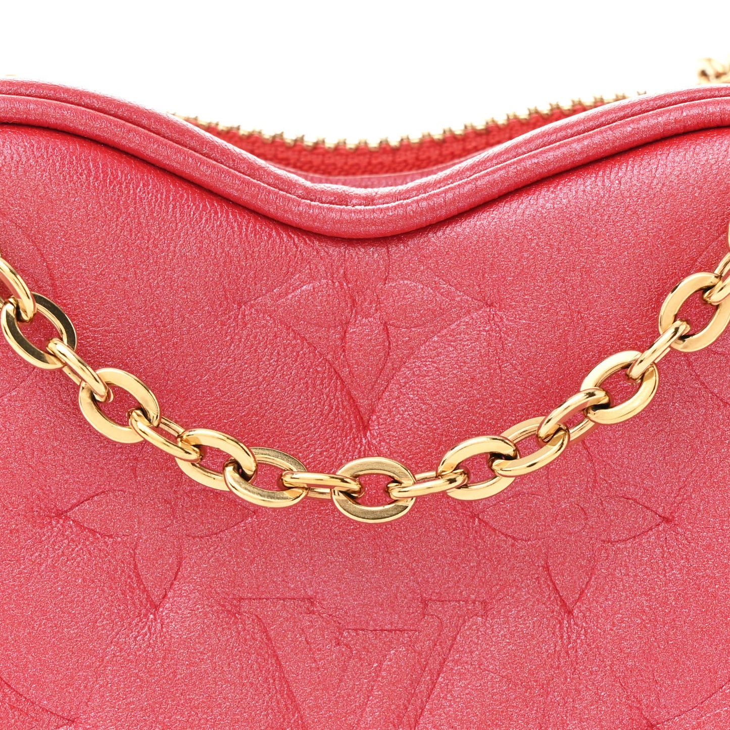 Lambskin Embossed Monogram Fall In Love Sac Coeur Heart Chain Bag Lipstick Red