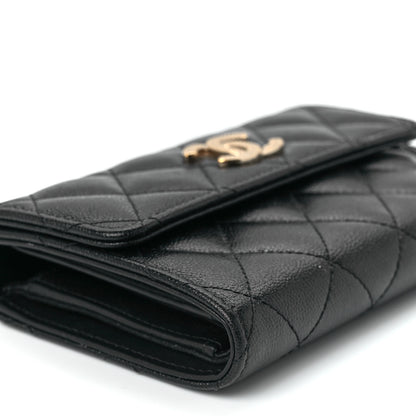 Chanel Caviar Quilted Studded CC Medium Flap Wallet Black 10 of 11