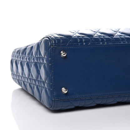 Christian Dior Lambskin Cannage Large Lady Dior Navy Blue 5 of 16