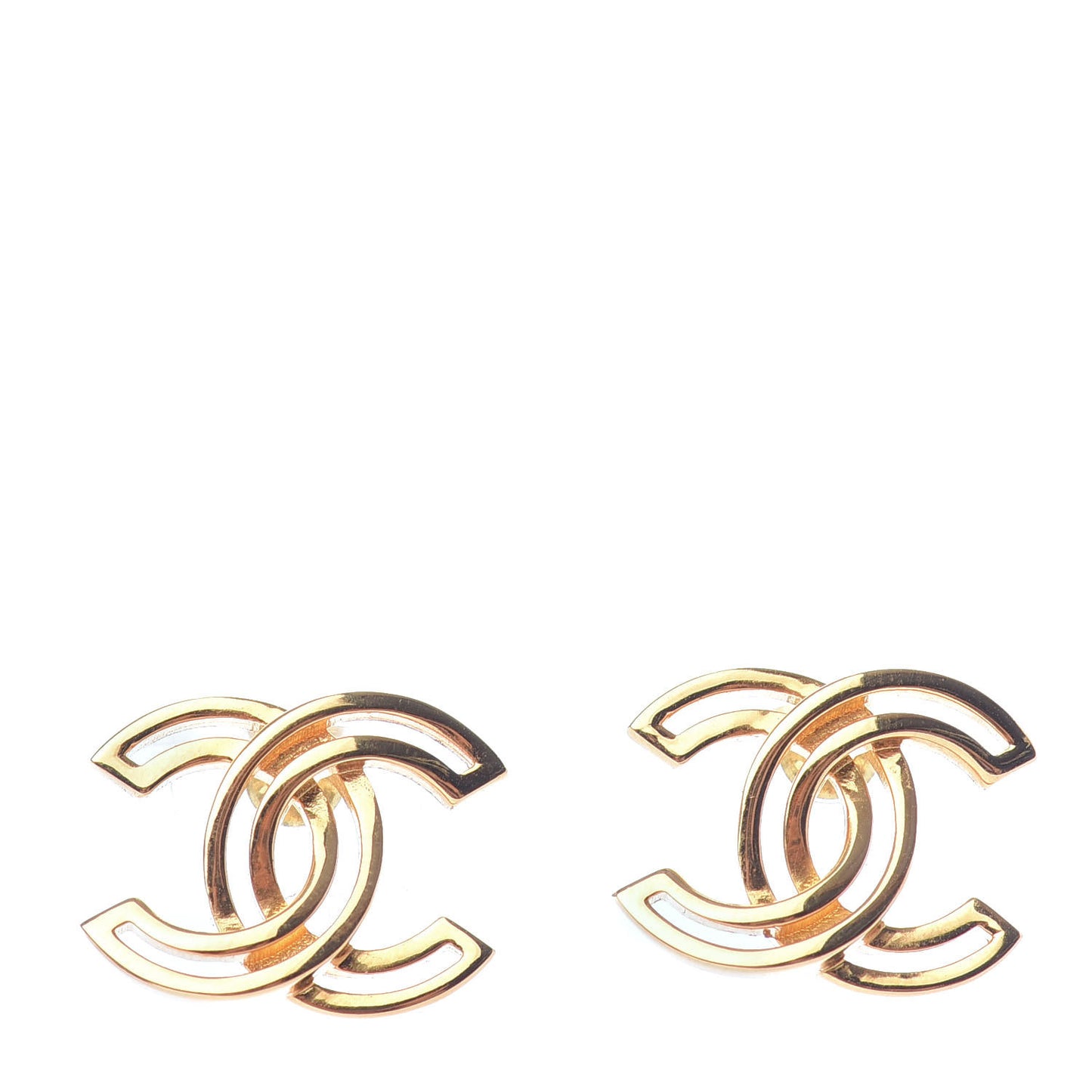 Metal Obazine CC Earrings Gold