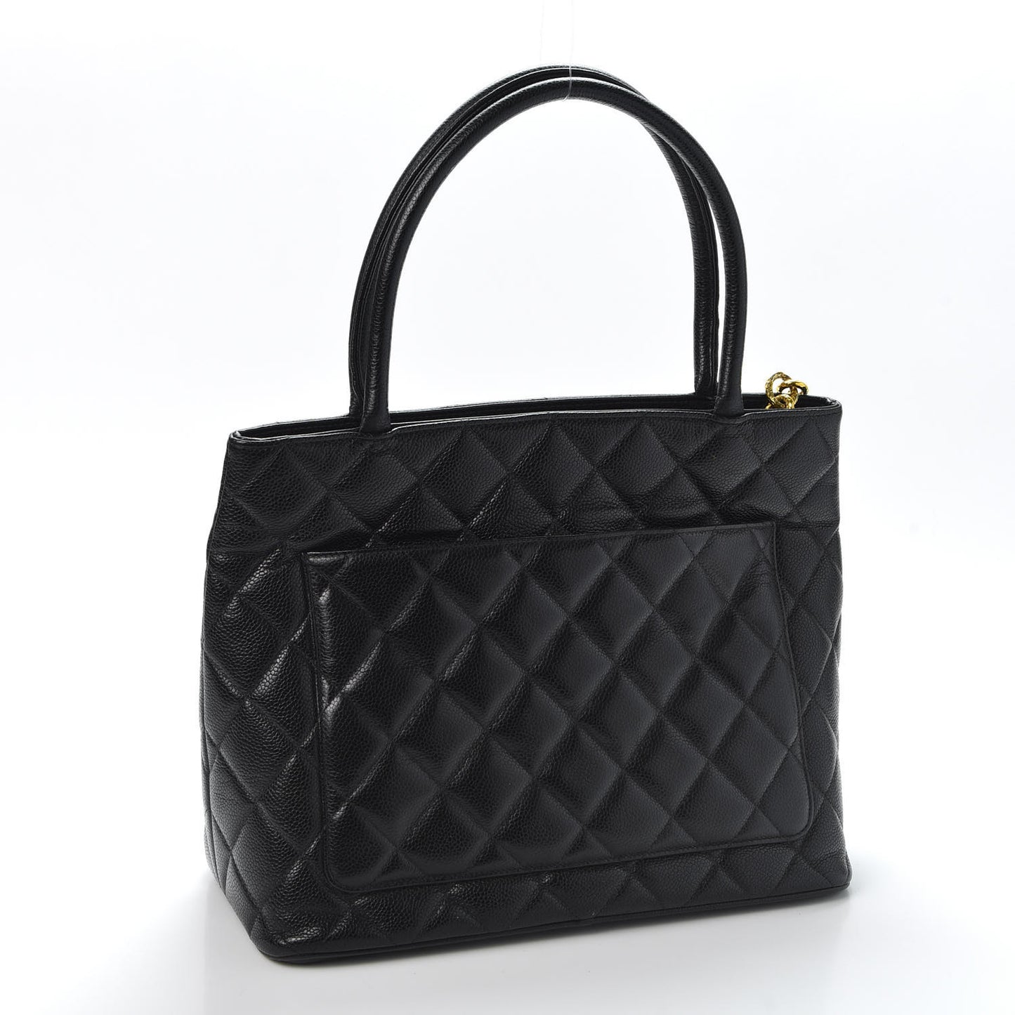 Caviar Quilted Medallion Tote Black