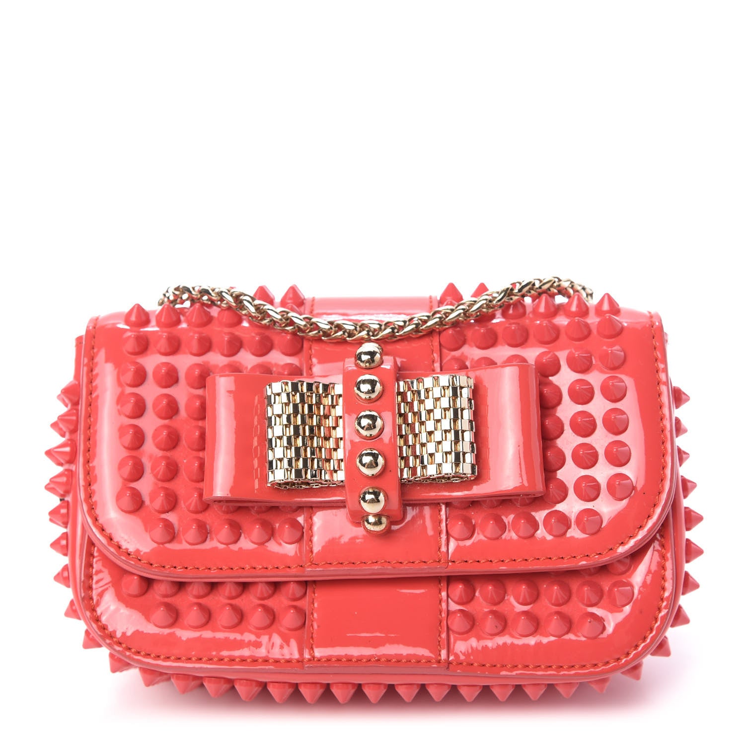 Christian Louboutin Patent Spiked Sweety Charity Crossbody Bag Framboise 1 of 9