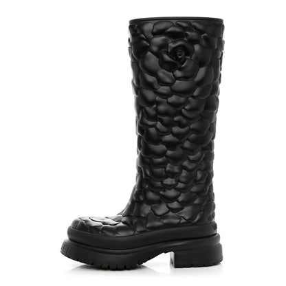 Valentino Garavani Rubber Atelier 03 Rose Edition 30/50mm Tall Rainboots 38 Black 1 of 10