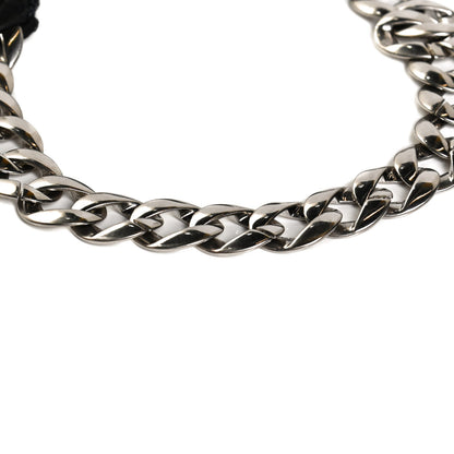 Chanel Canvas Chain CC Headband Black Silver 3 of 5