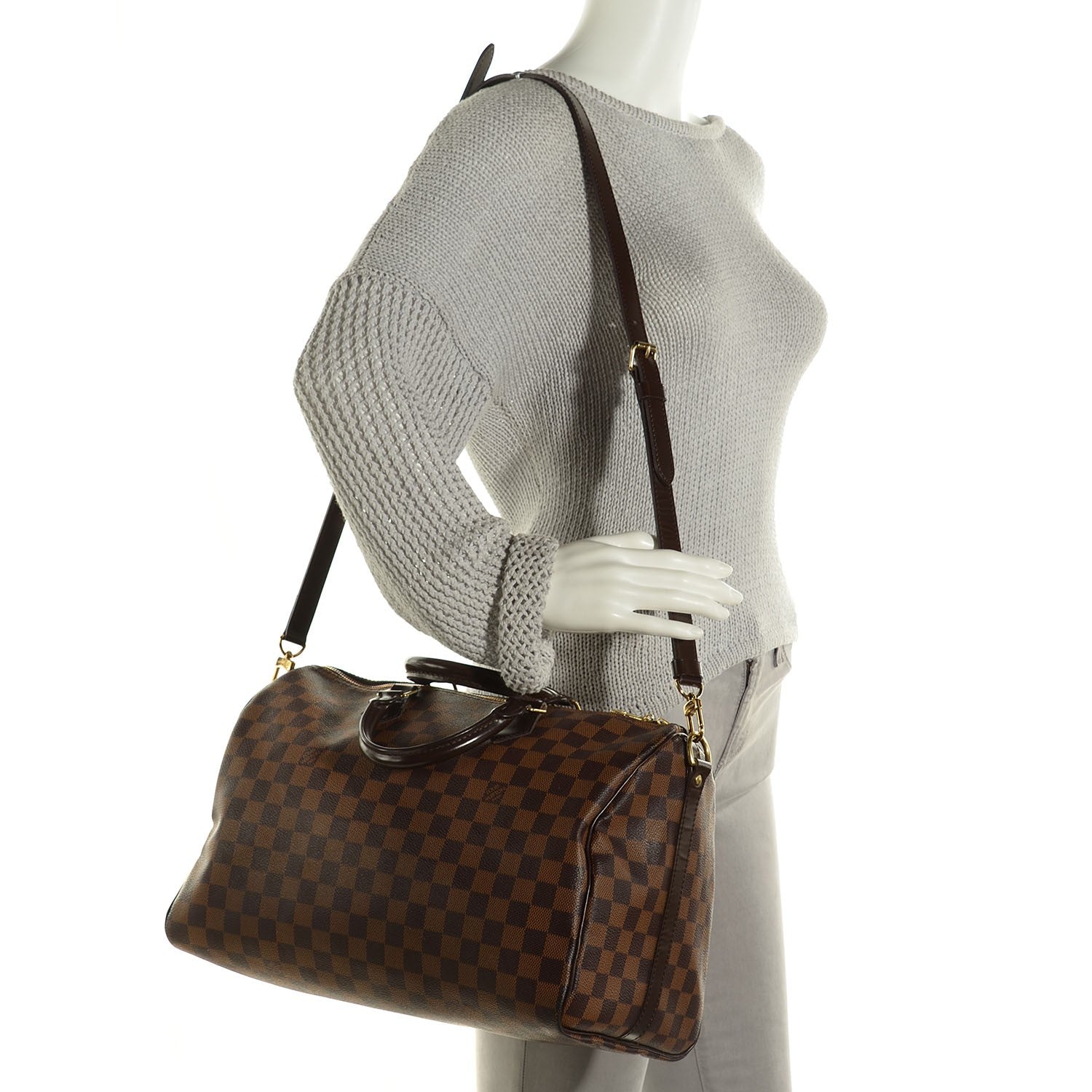 Louis Vuitton Damier Ebene Speedy Bandouliere 35 2 of 8