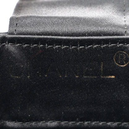 Chanel Satin Quilted Crystal CC Shoulder Bag Black 6 of 13