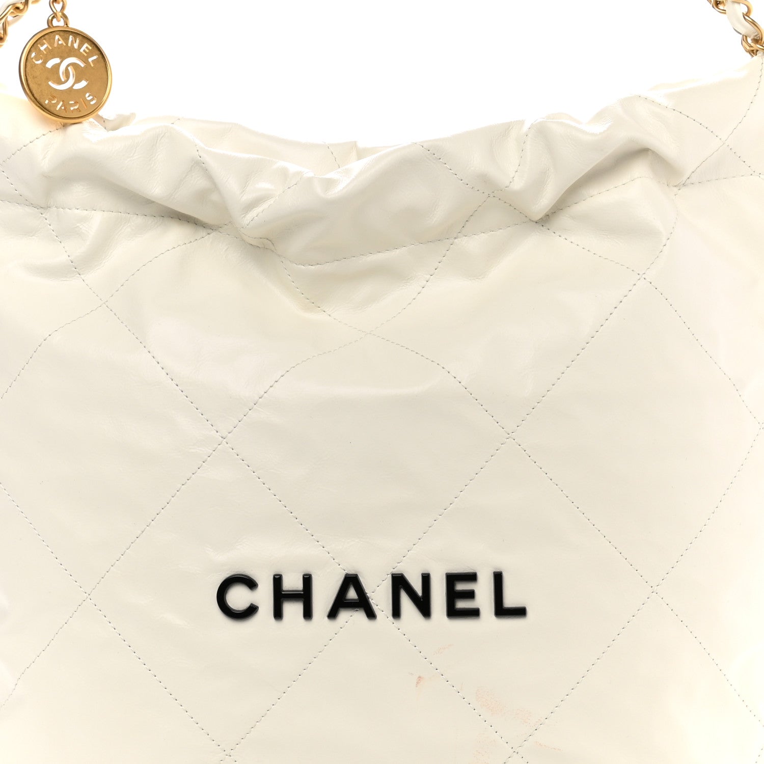 Chanel Shiny Calfskin Quilted Small Chanel 22 White 5 of 12
