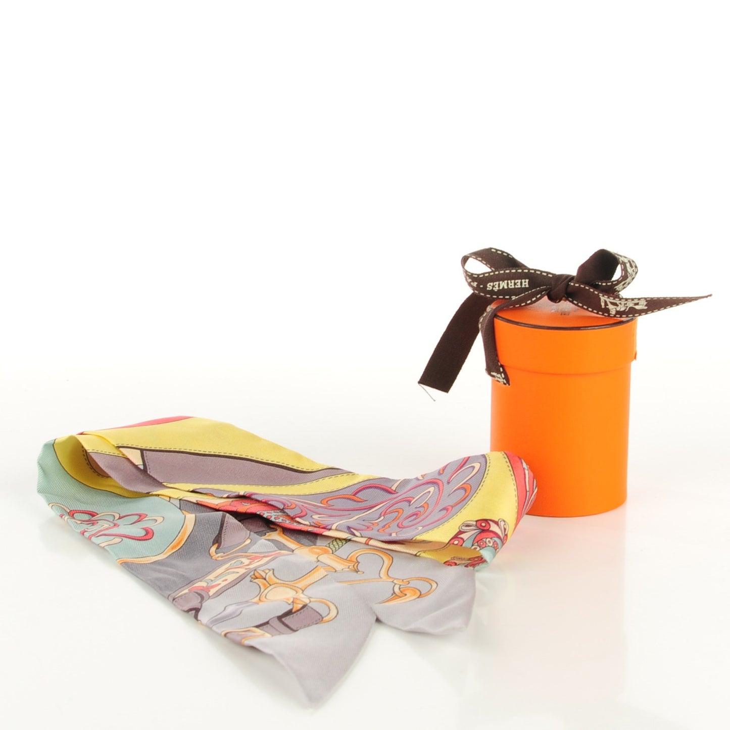 Silk Festival des Amazones Twilly Gris Jaune Corail