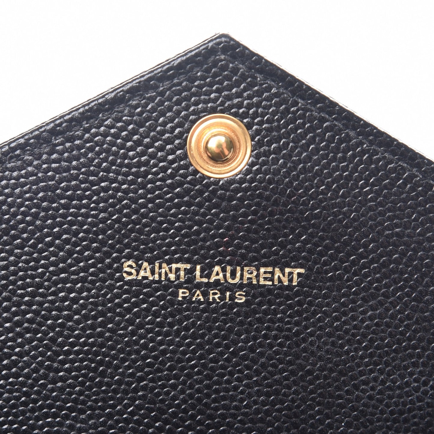 Grain De Poudre Matelasse Chevron Monogram Flap Wallet Black