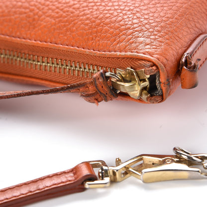Burberry Signature Grain Calfskin Tassel Peyton Crossbody Clutch Bag Orange 14 of 17