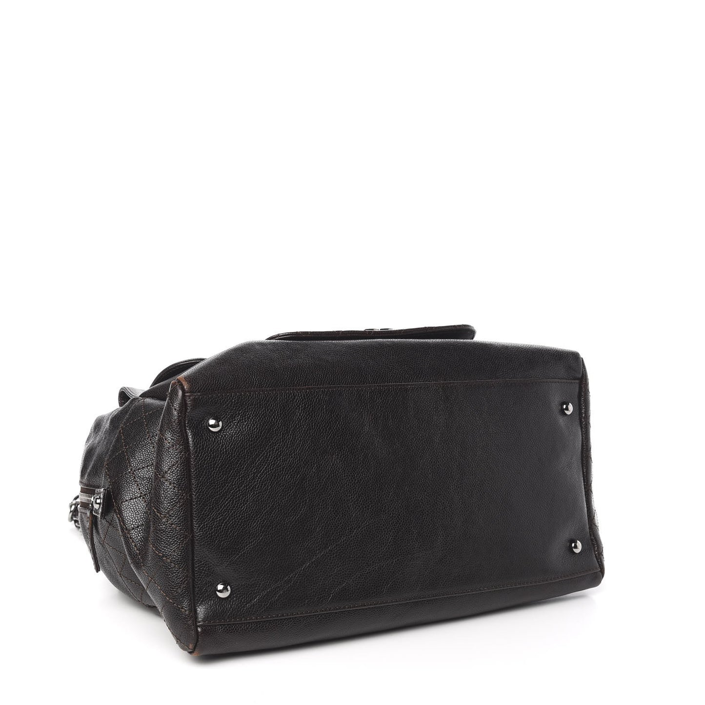 Glazed Caviar Pocket In The City Tote Brown