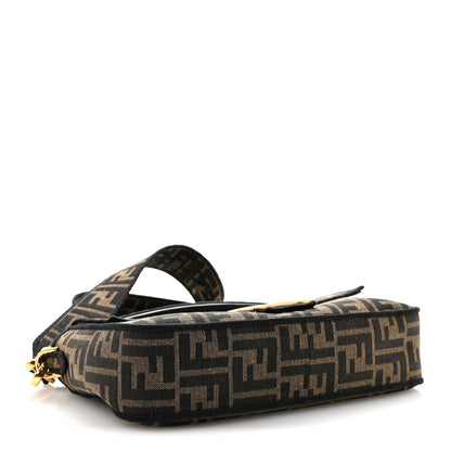 Fendi Fabric Jacquard FF 1974 Medium Baguette Tobacco Moro Black 4 of 9