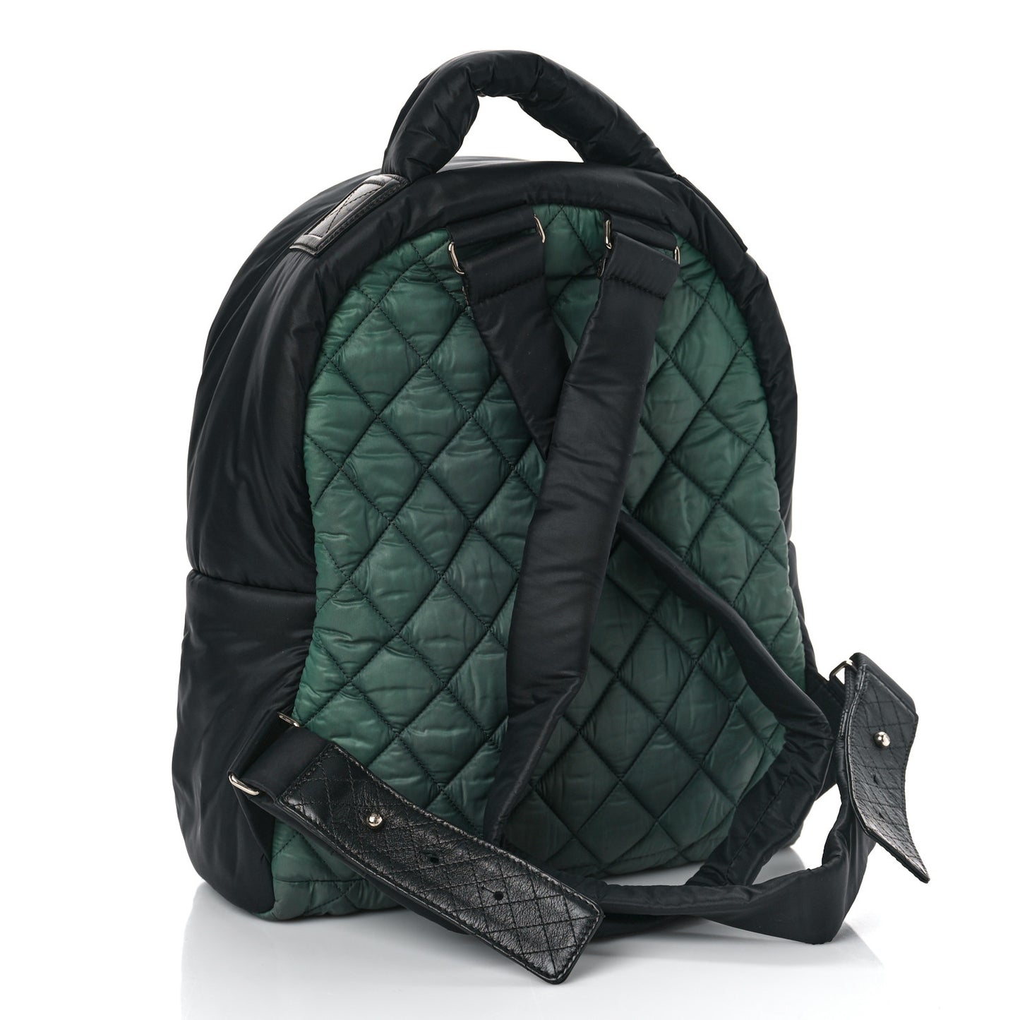 Nylon Quilted Coco Cocoon Backpack Khaki Black