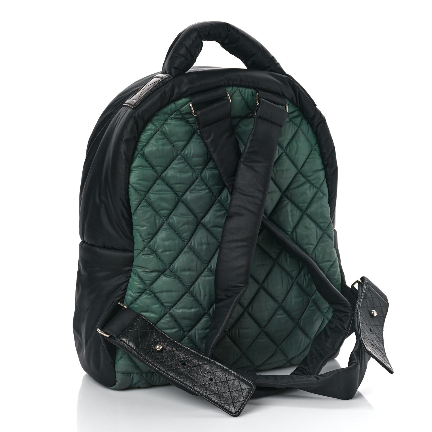 Chanel Nylon Quilted Coco Cocoon Backpack Khaki Black 3 of 9