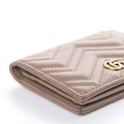 Gucci Calfskin Matelasse GG Marmont Card Case Porcelain Rose 8 of 11