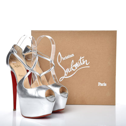 Christian Louboutin Kid Glitter Exagona 160 Pumps 41 Silver 7 of 7