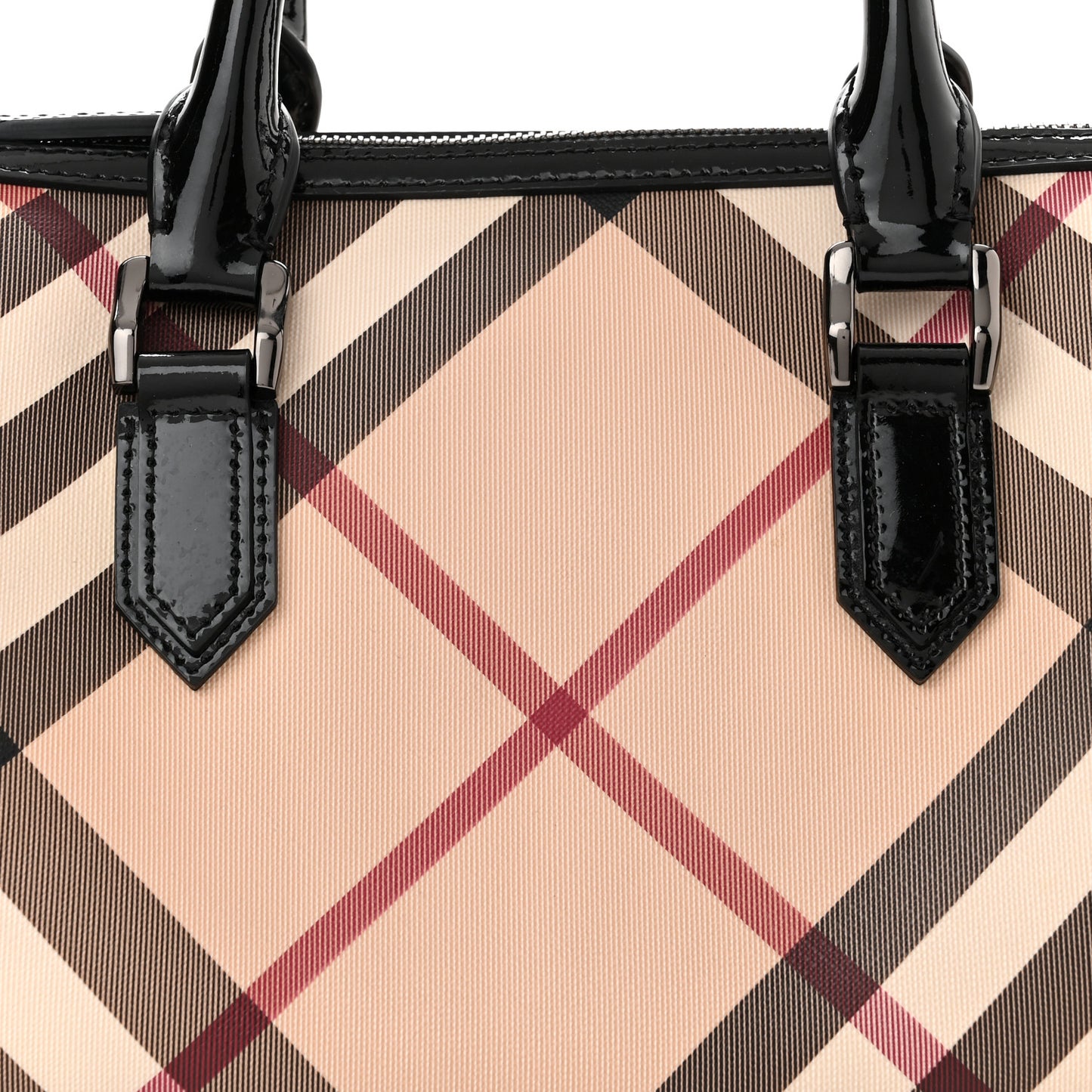 Nova Check Patent Small Chester Bowling Bag Black