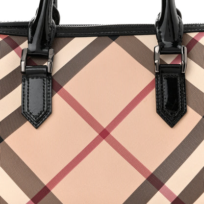 Burberry Nova Check Patent Small Chester Bowling Bag Black 7 of 9