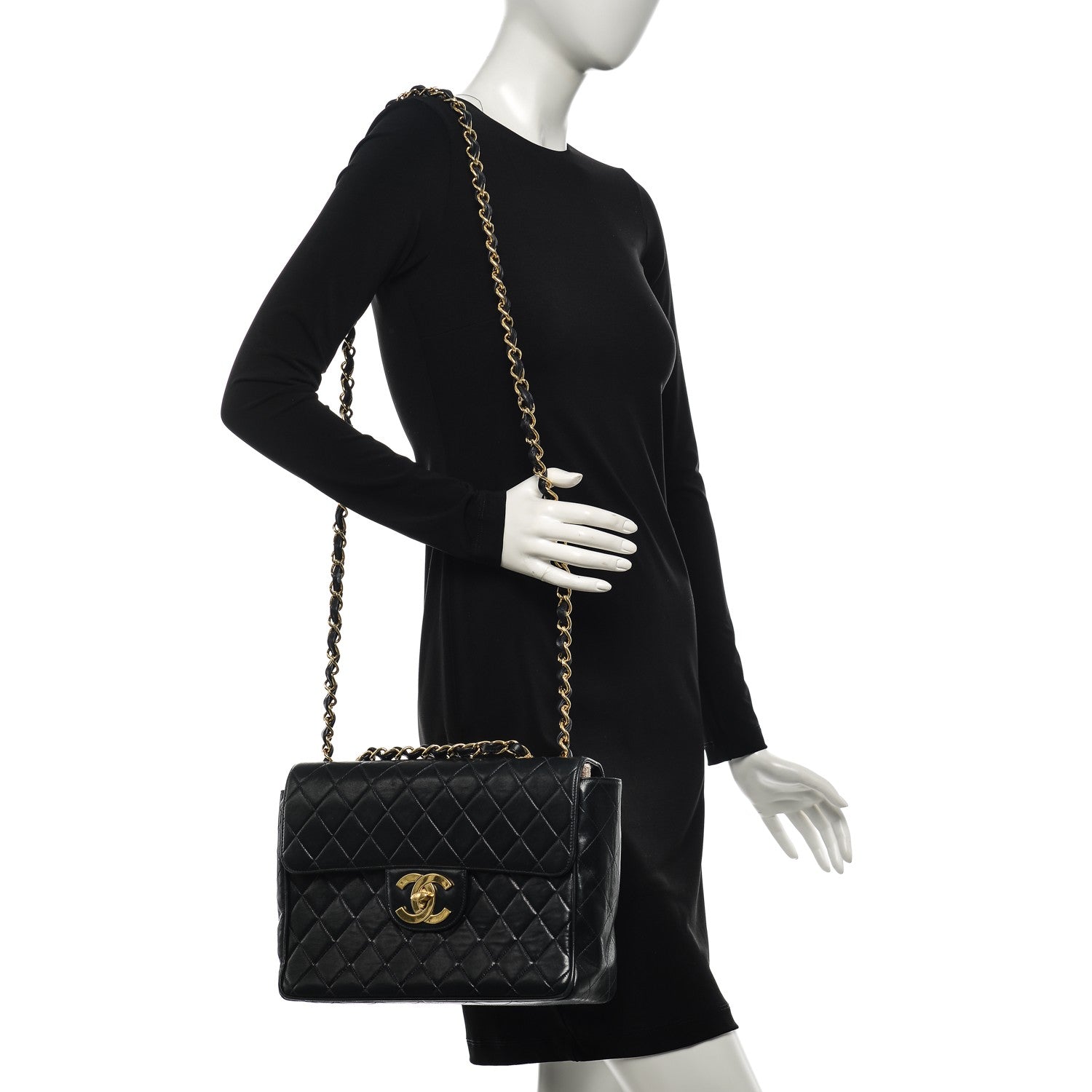Chanel Lambskin Quilted Jumbo Single Flap Navy 2 of 9