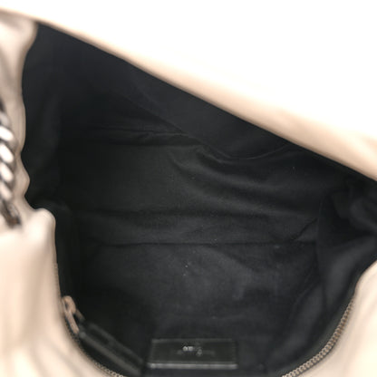 Saint Laurent Lambskin Quilted Medium Loulou Puffer Monogram Chain Satchel Crema Soft 5 of 12