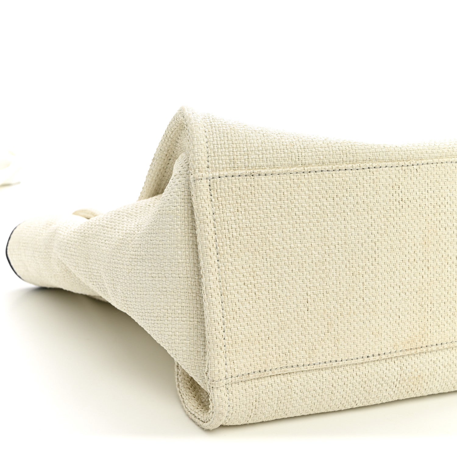 Chanel Woven Straw Raffia Medium Deauville Tote White Navy 9 of 11