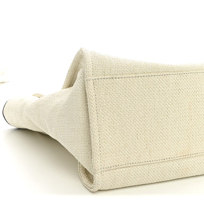Chanel Woven Straw Raffia Medium Deauville Tote White Navy 9 of 11