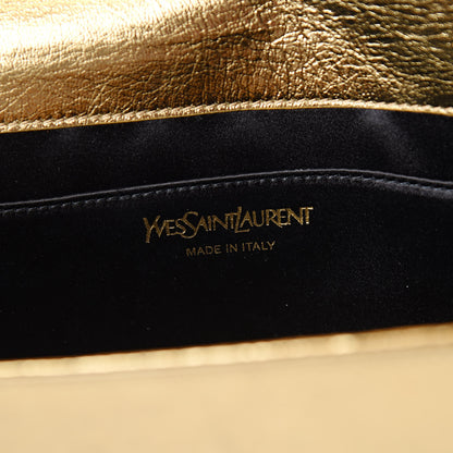 Saint Laurent Metallic Calfskin Monogram Large Belle De Jour Clutch Gold 6 of 7