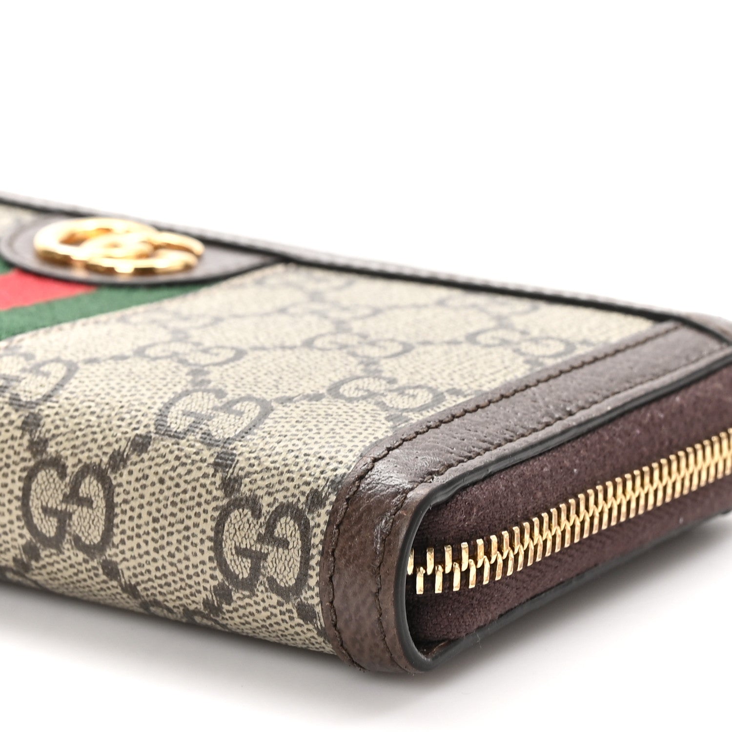 Gucci GG Supreme Monogram Web Ophidia Zip Around Wallet Brown 11 of 11