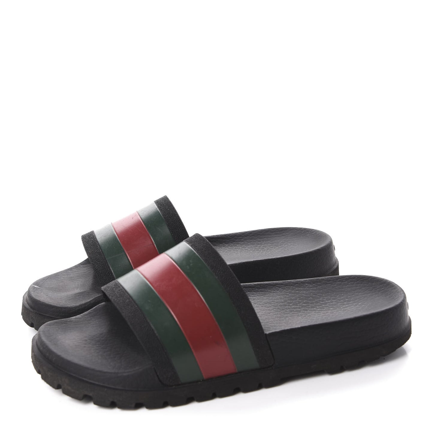 Rubber Web Mens Lug Sole Slide Sandals 7 Black Green Red