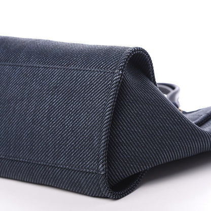 Chanel Mixed Fibers Calfskin Medium Deauville Tote Blue 7 of 11