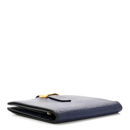 Hermes Chevre Mysore Bearn Compact Wallet Bleu Encre 4 of 12