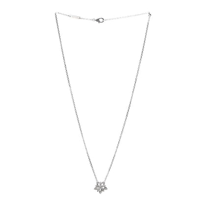Van Cleef & Arpels 18K White Gold Diamond Mini Lotus Pendant Necklace 3 of 8