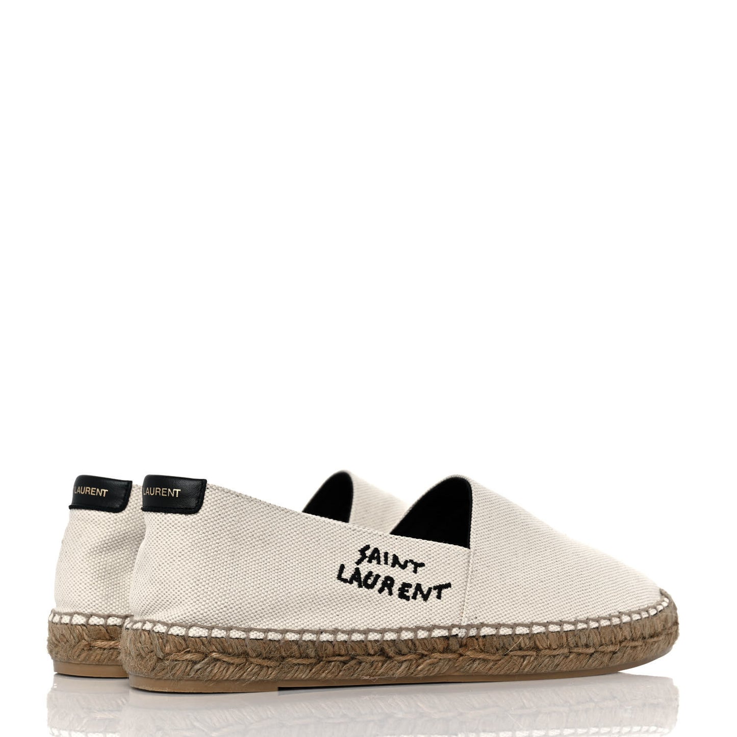 Canvas Nappa Elba Light Logo Embroidered Espadrilles 40 Ecru