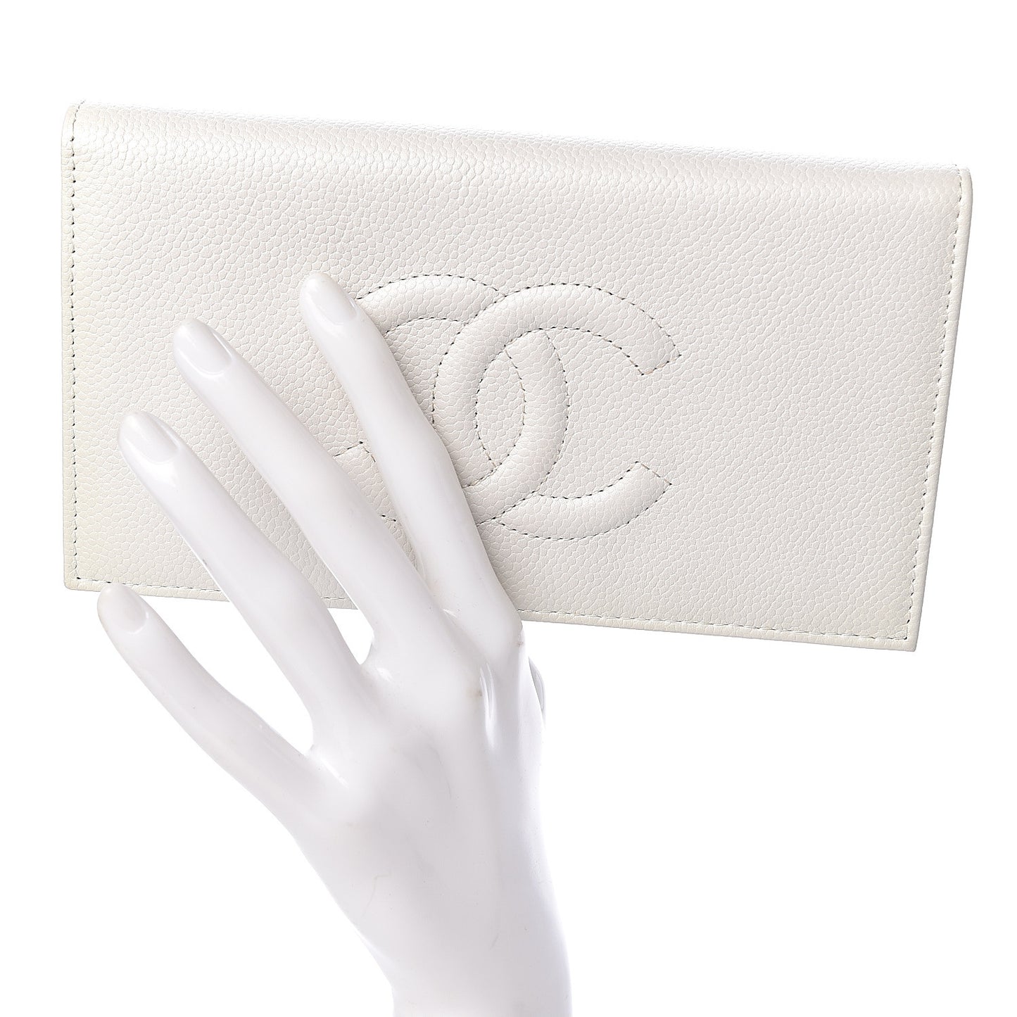 Caviar Timeless CC Yen Wallet White