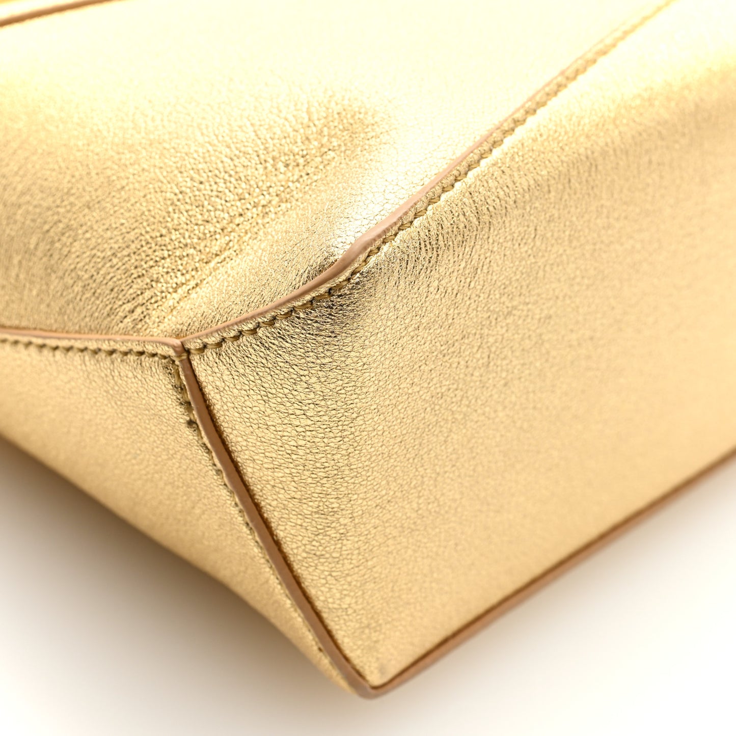 Laminated Lambskin Mini Puzzle Edge Bag Gold