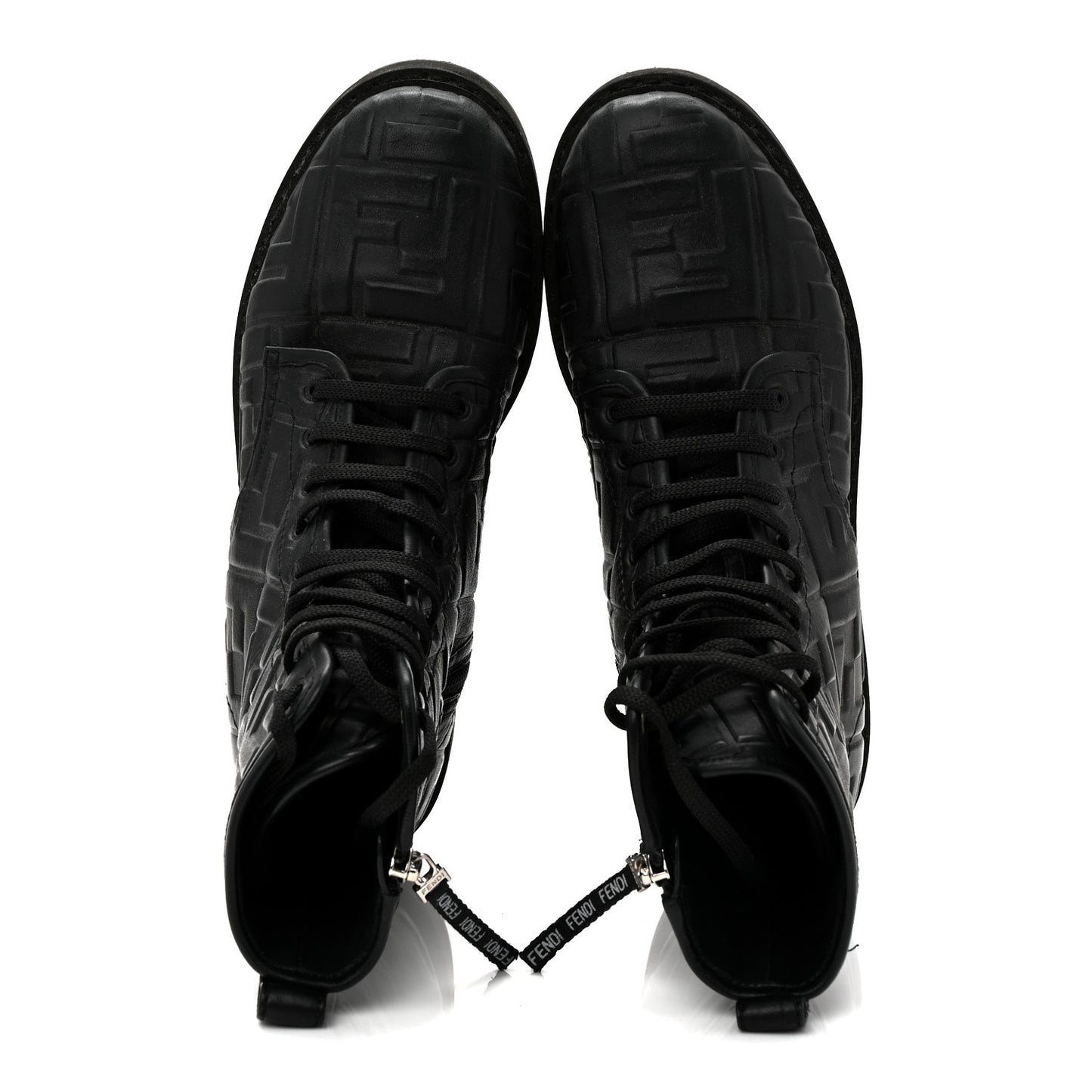 Nappa FF Embossed Womens Biker Boots 39.5 Black