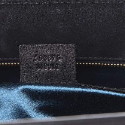 Gucci Suede Patent Web Dragon Embroidered Medium Ophidia Chain Shoulder Bag Blue Multicolor Black 6 of 14