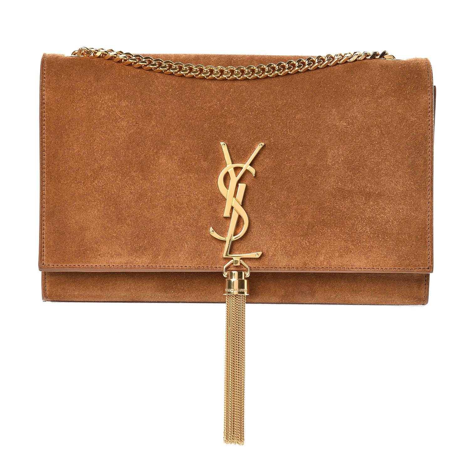 Saint Laurent Suede Medium Classic Monogram Kate Tassel Satchel Light Ochre 1 of 11