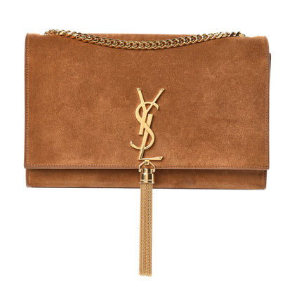 Saint Laurent Suede Medium Classic Monogram Kate Tassel Satchel Light Ochre 1 of 11