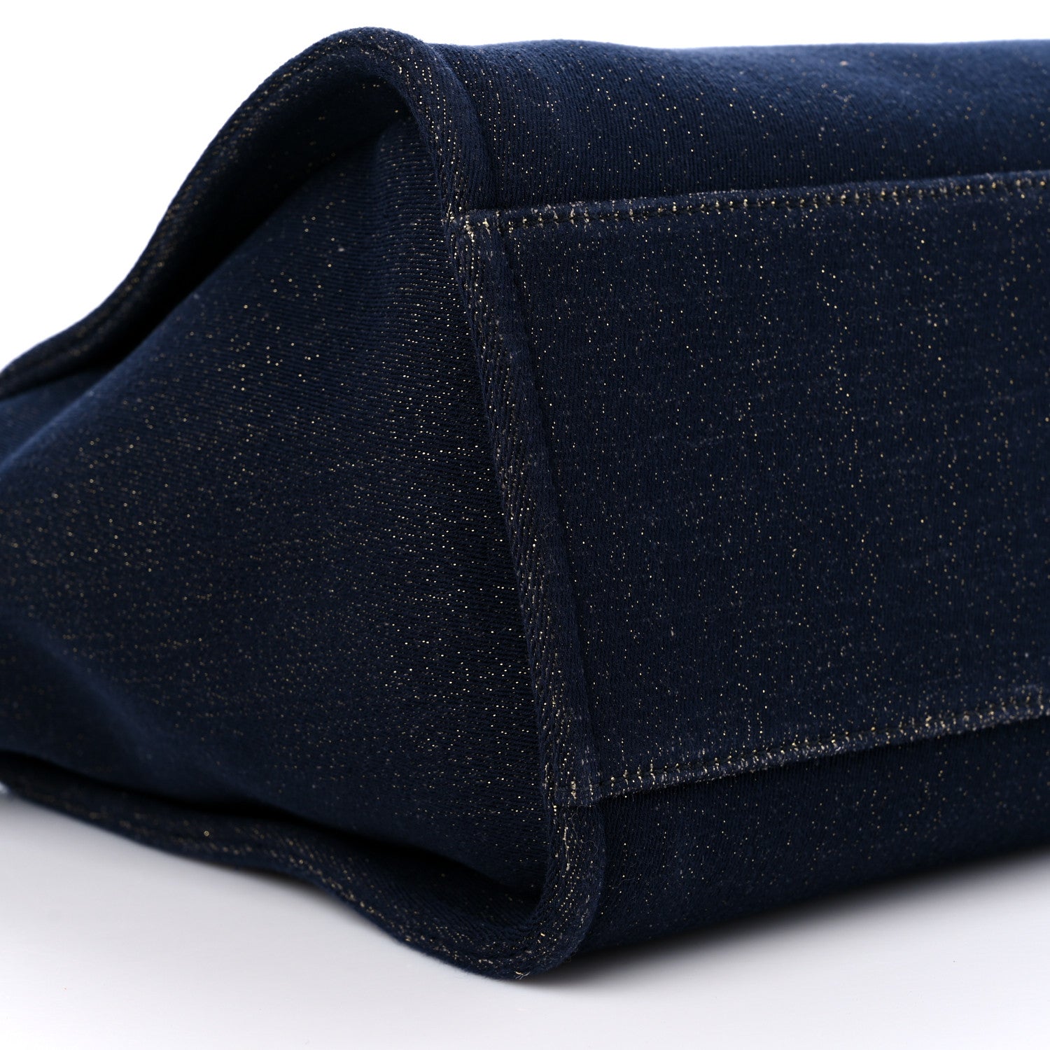 Chanel Lurex Canvas Medium Deauville Tote Navy Blue Gold 8 of 10
