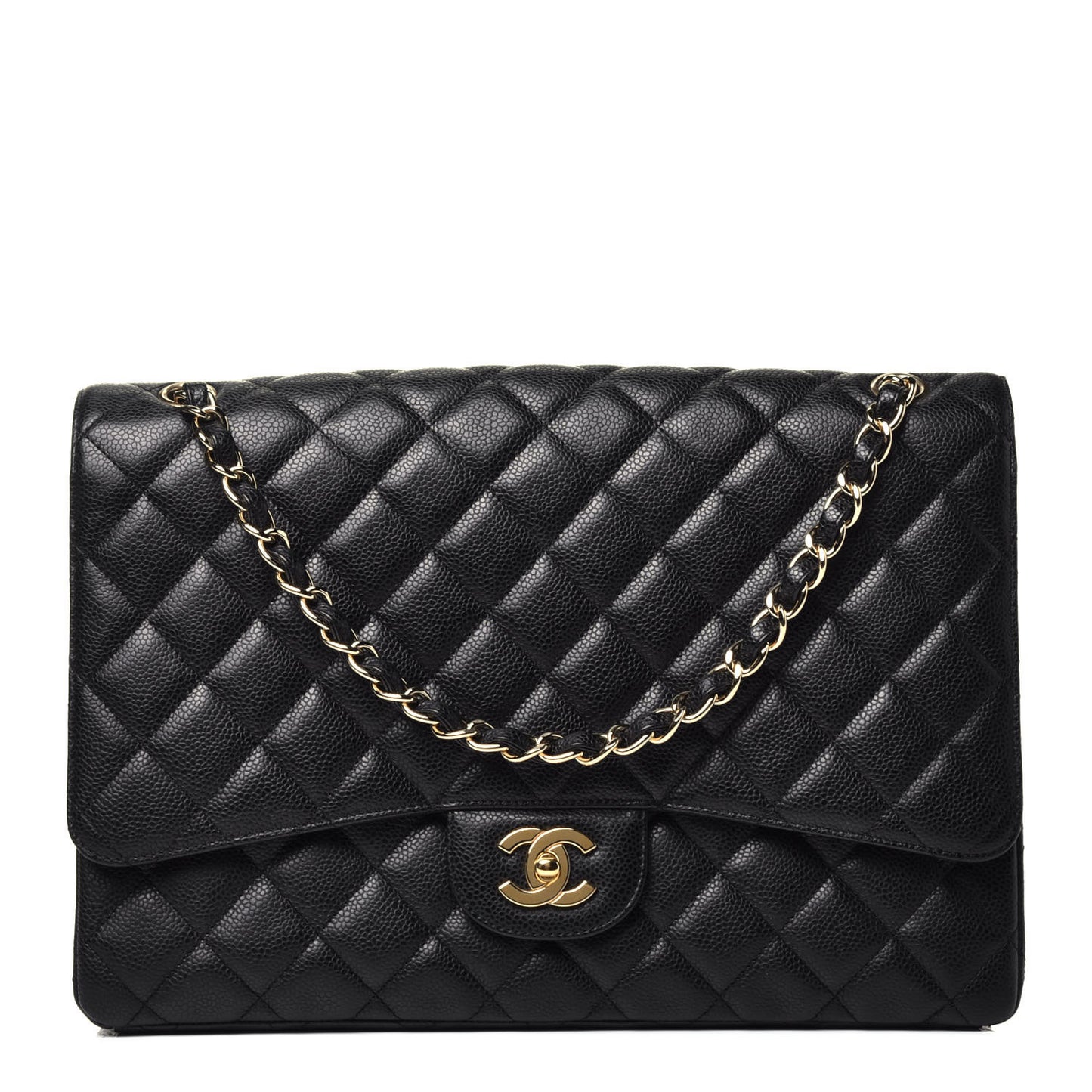 Caviar Quilted Maxi Single Flap Black