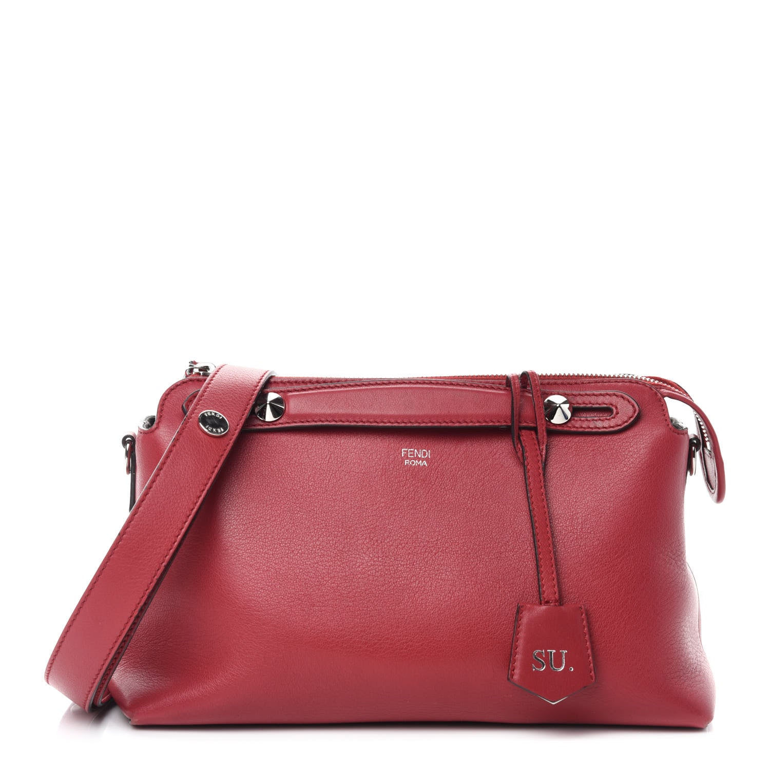 Fendi Vitello Dolce Marmol Medium By The Way Boston Bag Ciliegia 1 of 11