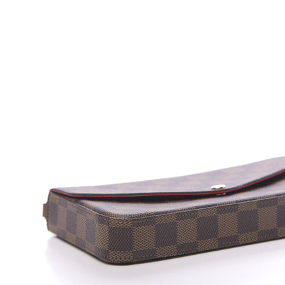 Louis Vuitton Damier Ebene Pochette Felicie Chain Wallet 8 of 10