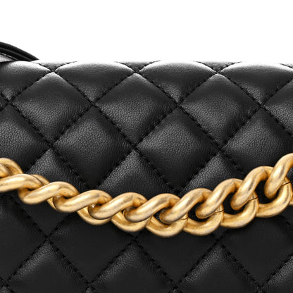 Chanel Lambskin Quilted Medium Boy Flap Black 8 of 13