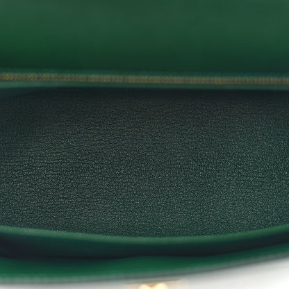 Hermes Madame Calfskin Shiny Alligator Kelly Sellier Touch 25 Vert Moyen 5 of 10