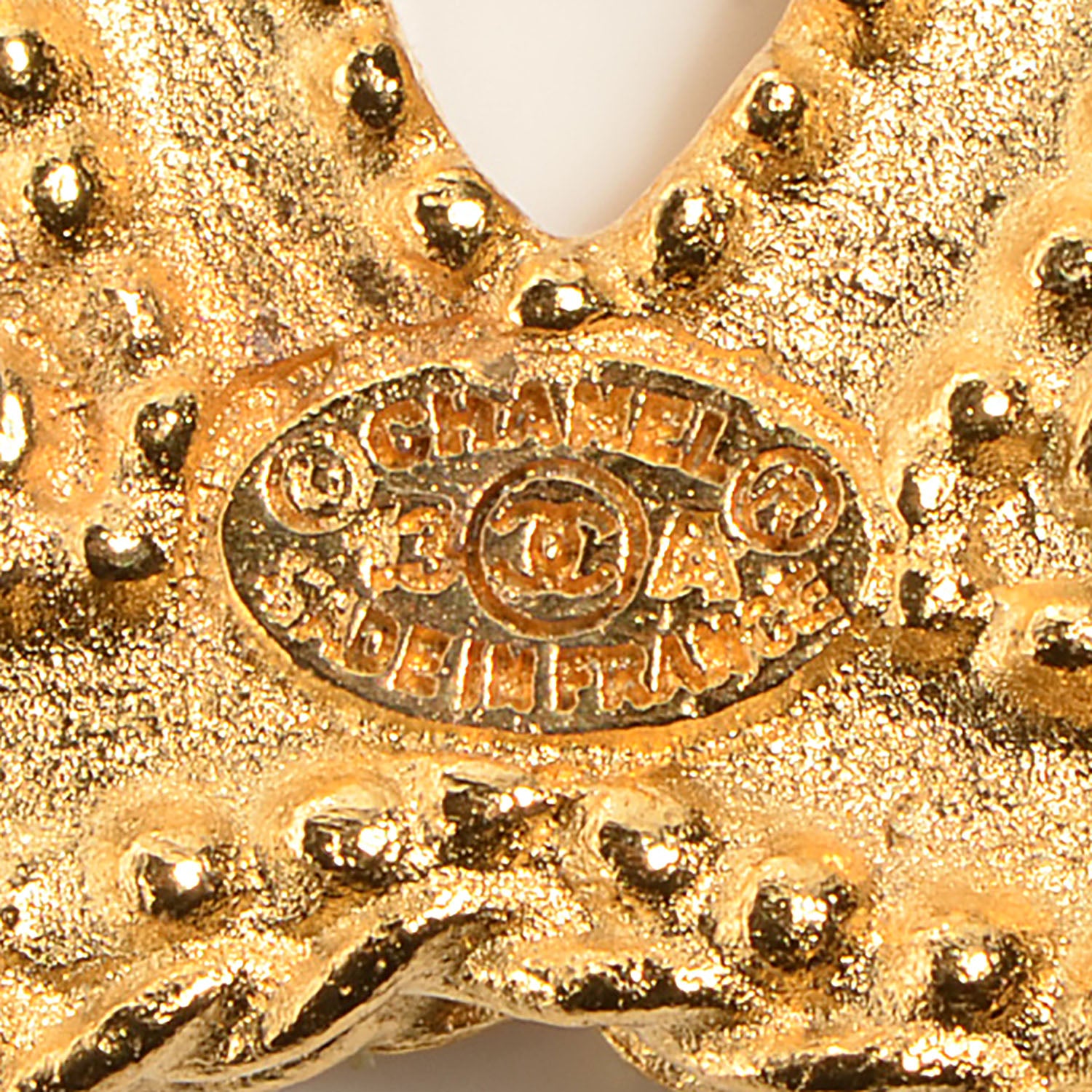Chanel CC Drop Earrings Matte Gold 4 of 4