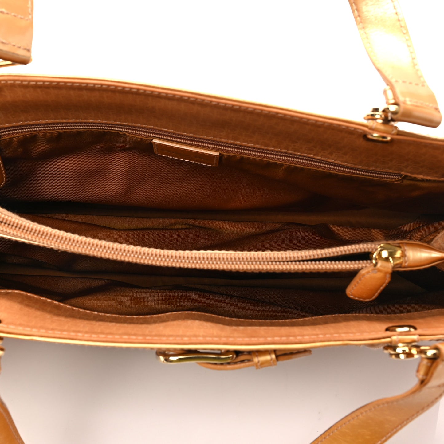 Patent Monogram Jeans Pocket Tote Gold
